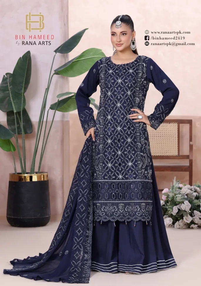 MAHJABEEN – Premium Shifoon Semi-Stitched Collection - Shopemart 1