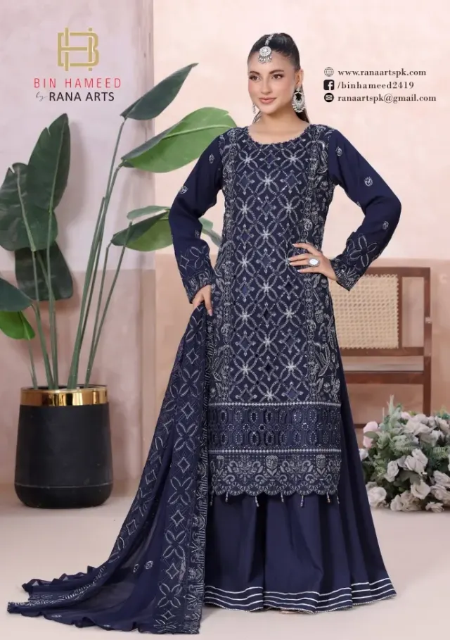 MAHJABEEN – Premium Shifoon Semi-Stitched Collection - Shopemart 1