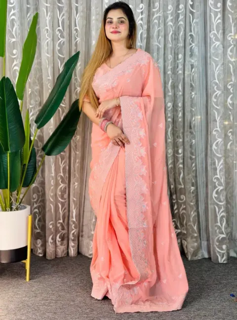 Resham Classic Designer Saree with Embroidery & Multi-Thread Work - Shopemart 1