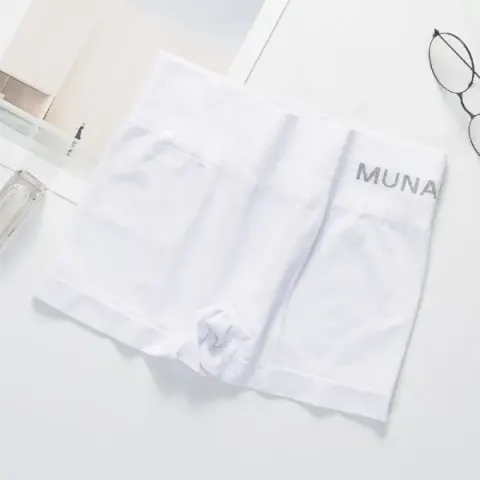 White Munafi Panty KP – Seamless High-Waist Comfort Boyshort Panty for Women