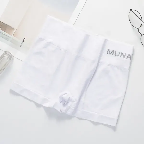 White Munafi Panty KP – Seamless High-Waist Comfort Boyshort Panty for Women