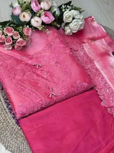 Premium Embroidered Jimmy Chu Georgette 4-Piece Set for Women - Shopemart 1