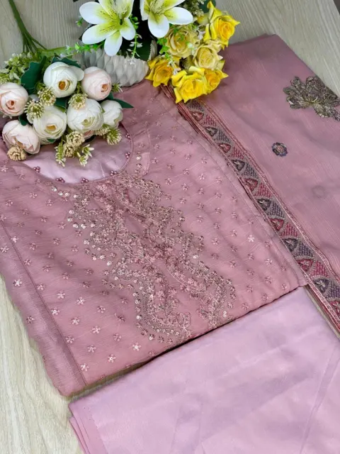 Premium Embroidered Shiffon Georgette 4-Piece For Women - Shopemart 1