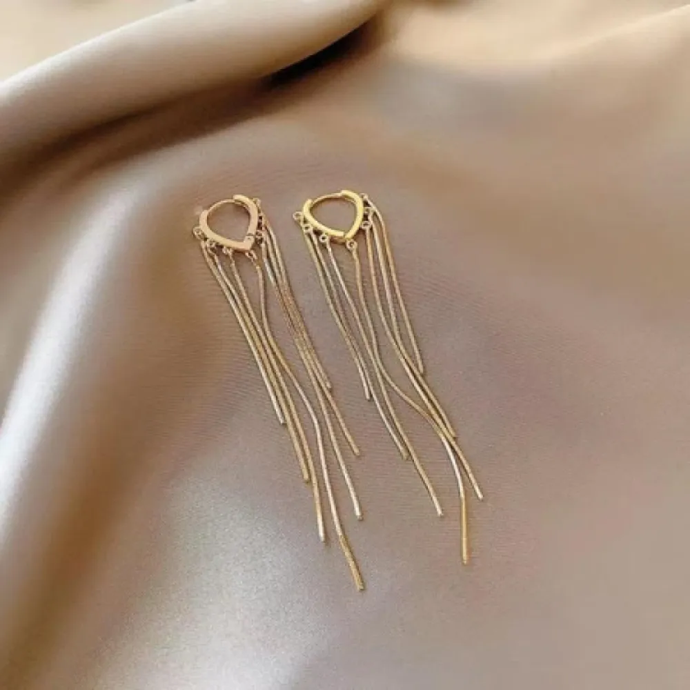 Long Tassel Gold Earrings – Vintage-Inspired Chic Jewelry