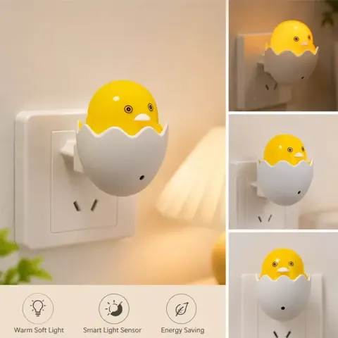 Light control sensor led night light duck shape