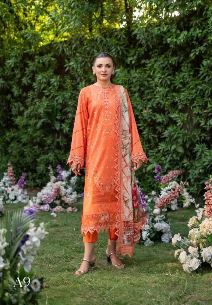 Gulljee Royal Legacy Embroidered Digital Printed Lawn - Shopemart 1