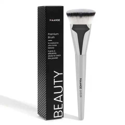 MAANGE 1pcs Silver Flat Top Foundation Brush with Box — Maange