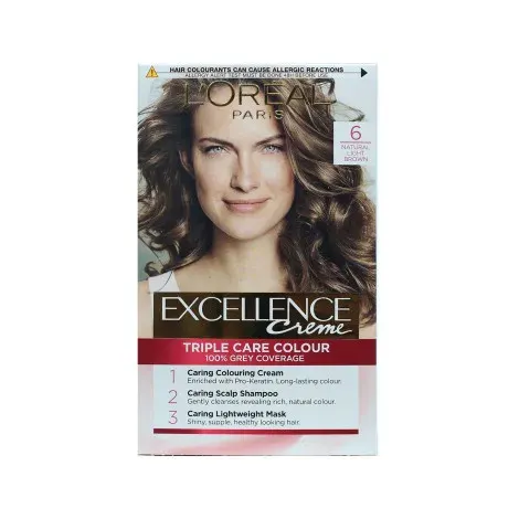 L'Oreal Excellence Creme Triple Care Colour - 6 Natural Light Brown — LOREAL beauty product