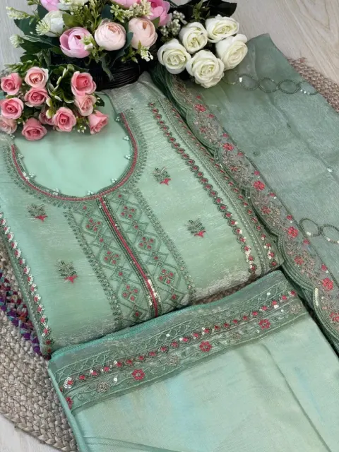 Premium Embroidered Jimmy Chu Georgette 4-Piece Set for Women - Shopemart 1