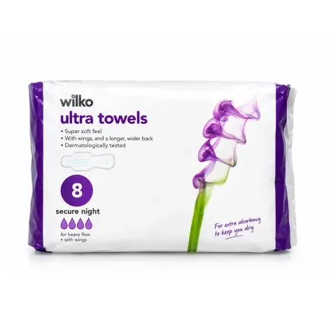 Wilko Ultra Secure Night Towels 8 Pack — WILKO beauty product