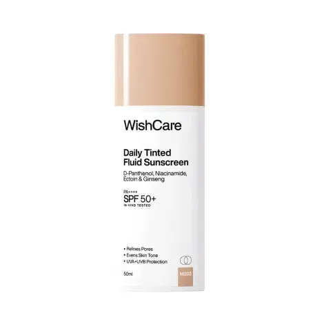 WishCare Daily Tinted Fluid Sunscreen PA++++ SPF 50+ 50ml - L102 — WISHCARE sunscreen