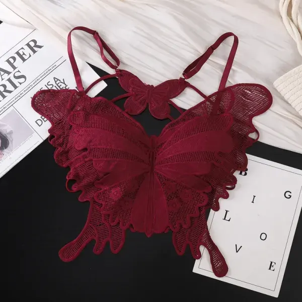 Maroon Butterfly Wear Bra – Elegant Lace Butterfly Design Bra for Women