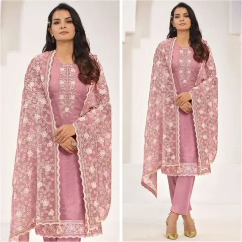Georgette Semi Stitched Salwar Suit - Shopemart 1