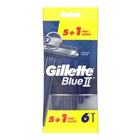 Gillette Blue 2 Disposable 5 units + 1 free Razor — GILLETTE grooming product