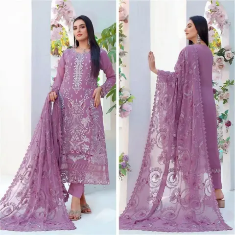 Georgette Semi Stitched Salwar Suit - Shopemart 1