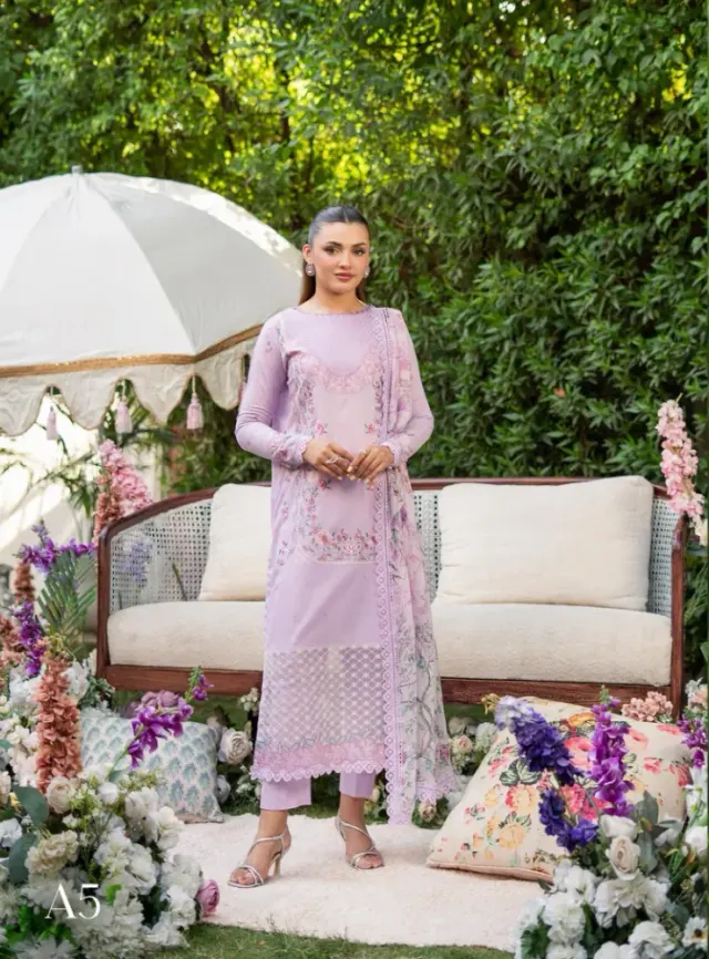 Gulljee Royal Legacy Embroidered Digital Printed Lawn - Shopemart 1