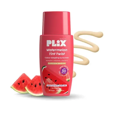 Plix Watermelon Tint Twist Colour Adapting Sunscreen SPF50+ 50ml - Sunlit Glow — PLIX sunscreen