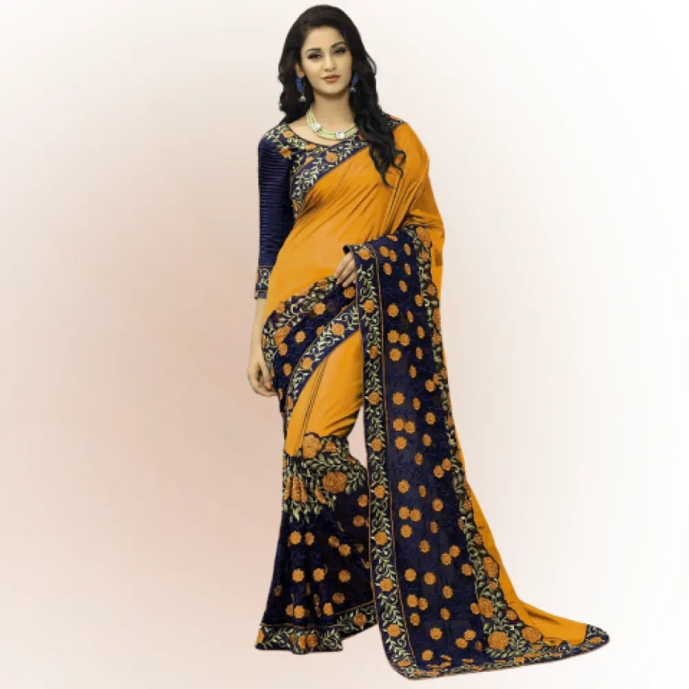 Georgette Embroidered Saree for Women S-237 MSR
