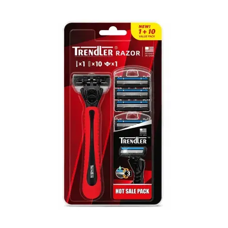 Trendler Razor 1+10 Value Pack Handle with 10 Replacement Cartridges — TRENDLER grooming product