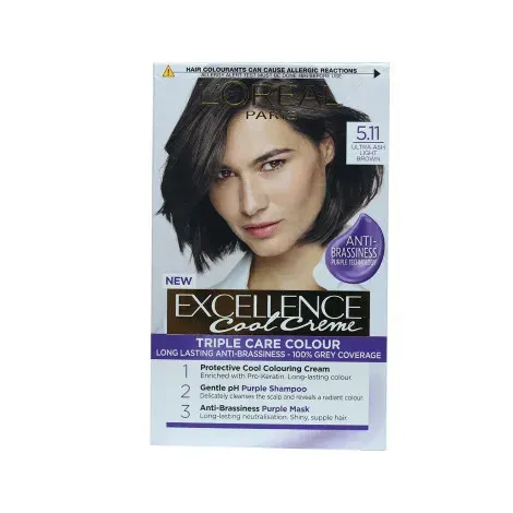 L'Oreal Excellence Cool Creme Triple Care Routine - 5.11 Ultra Ash Light Brown — LOREAL beauty product