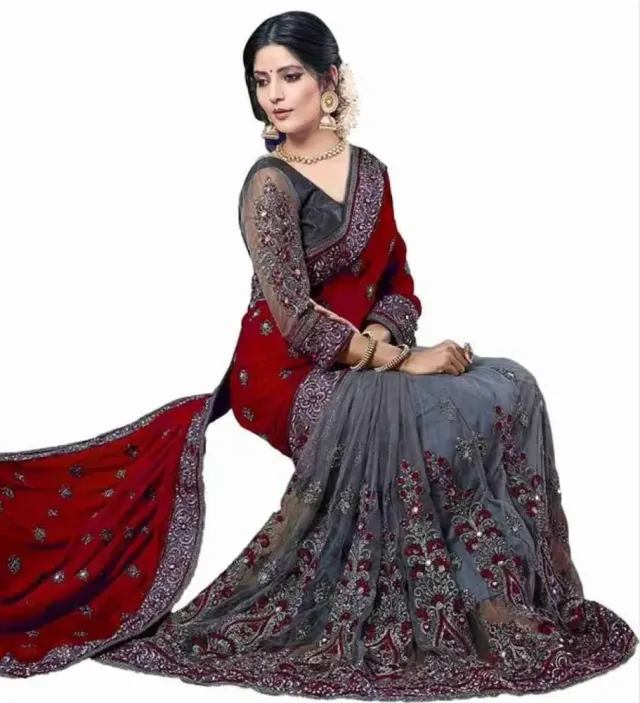 Georgette Embroidered Saree for Women
