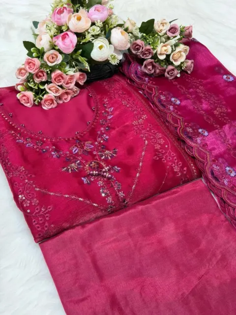 Premium Embroidered Jimmy Chu Georgette 4-Piece Set for Women - Shopemart 1