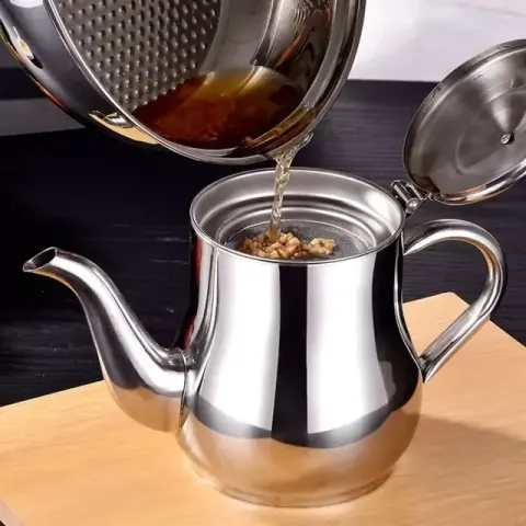 Stainless Steel Oil Strainer Pot Container Jug