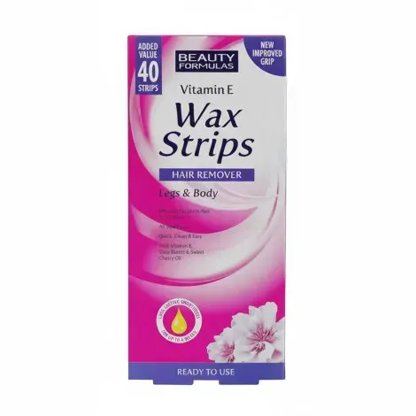 Beauty Formulas Vitamin E Hair Remover Wax Strips For Legs & Body – 40 Strips — BEAUTY FORMULAS hair care product