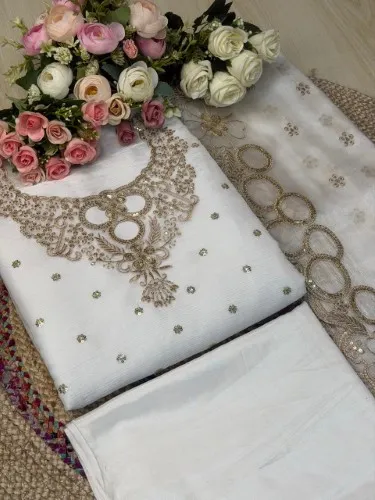 Premium Embroidered Jimmy Chu Georgette 4-Piece Set for Women - Shopemart 1