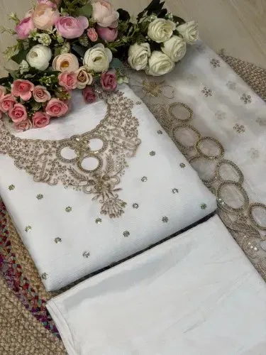 Premium Embroidered Jimmy Chu Georgette 4-Piece Set for Women - Shopemart 1