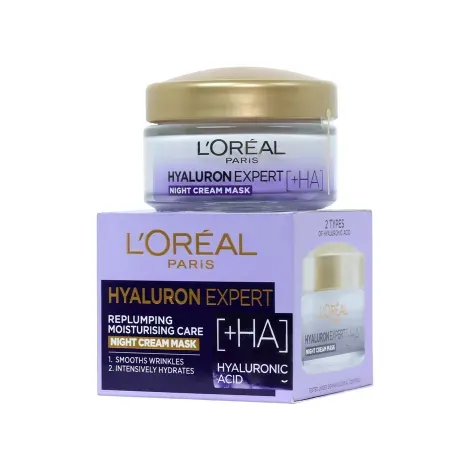 L'Oreal Hyaluron Expert Replumping Moisturising Care Night Cream Mask 50ml — LOREAL face mask