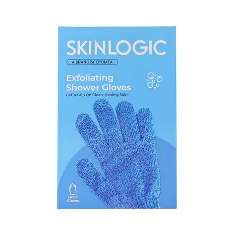 Skinlogic Exfoliating Shower Gloves 1 Pair - Blue — SKINLOGIC beauty product
