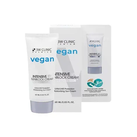 3W Clinic Vegan Intensive UV Sunblock Cream SPF50+ PA++ 60ml — 3W CLINIC sunscreen
